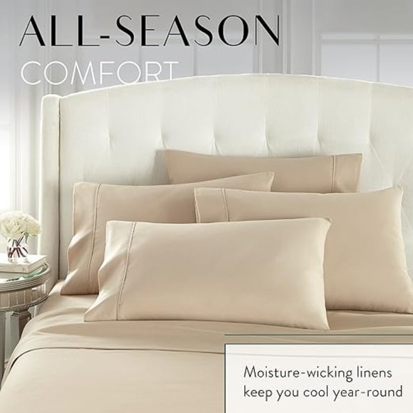 Sheet Set - 6 Piece Set Including 4 Pillowcases - Deep Pockets - Breatha… - Picture 4 of 5